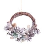   Adventi koszorú Többszínű Rattan Műanyag Foam Ananász 24 x 22 x 8 cm MOST 11037 HELYETT 6606 Ft-ért!