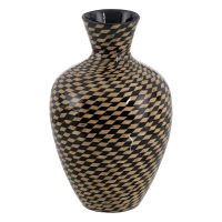   Váza Fekete Bézs szín Bambusz 28 x 28 x 46 cm MOST 56623 HELYETT 41644 Ft-ért!