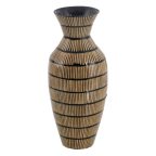  Váza Fekete Bézs szín Bambusz 22 x 22 x 52 cm MOST 45911 HELYETT 30921 Ft-ért!