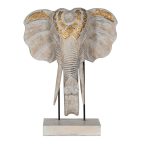   Dekoratív Figura Fehér Aranysàrga Természetes Elefánt 44 x 16 x 57 cm MOST 67257 HELYETT 50044 Ft-ért!