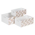   Dekoratív doboz szett Fehér Természetes Császárfa 44 x 31 x 18 cm (3 Darabok) MOST 34565 HELYETT 23282 Ft-ért!