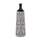   Váza Fehér Fekete Polyresin 19 x 19 x 64 cm MOST 41000 HELYETT 27614 Ft-ért!