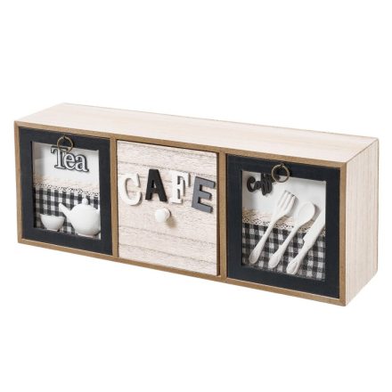 Teafilter tartó Többszínű Fa Szövet Vas Polyresin Fa MDF 40 x 11 x 15 cm MOST 21099 HELYETT 12815 Ft-ért!