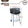 Szén barbecue kerekekkel Aktive Zománcozott fém 51 x 82 x 51 cm Fekete MOST 41727 HELYETT 24183 Ft-ért!