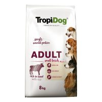   Takarmány Tropi Dog Premium Adult Small Felnőtt Borjúhús 8 kg MOST 27449 HELYETT 18487 Ft-ért!