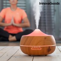  Aroma diffúzoros párásító többszínű LED-del Wooden-Effect InnovaGoods MOST 46398 HELYETT 16213 Ft-ért!
